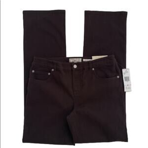 Jones New York Sport Jeans Pants Shape Control Brown Straight Leg Size 6 NEW
